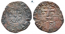 Giovanna I d'Angiò e Ludovico di Taranto AD 1347-1362. Napoli (Naples) mint. Denaro BI