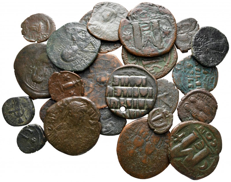 Lot of ca. 25 byzantine bronze coins / SOLD AS SEEN, NO RETURN!

nearly very f...