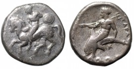 Calabria. Tarentum (ca. 353-340 a.C.). Didracma o Nomos. AG gr. 7,46 mm 20,9. SNG France 1745. MB-BB