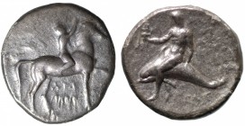 Calabria. Tarentum (IV-III sec. a.C.). Didracma o Nomos. AG gr. 7,14 mm 21,5. MB-BB