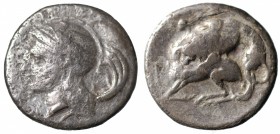 Lucania. Velia (ca. 280 a.C.). Didracma o Statere. Ag gr. 6,80 mm 21,6. qMB