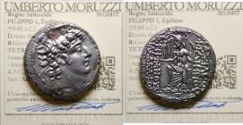 Regno Seleucide. Filippo I Epifane (93-83 a.C.). Tetradracma Ag gr. 15,31 mm 26,5. Perizia Moruzzi qBB