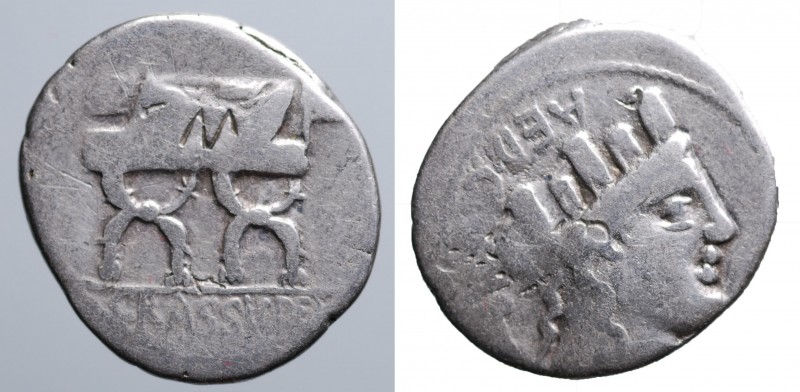 FURIA - P. Furius Crassipes (84 a.C.). Roma. Denario AG gr. 3,82 mm 19,6. D/Test...