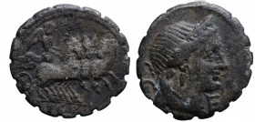 NAEVIA - C. Naevius Balbus (79 a.C.). Roma. Denario dentellato, falso coevo gr. 2,81 mm 17,4. rif. Varesi 427 qBB