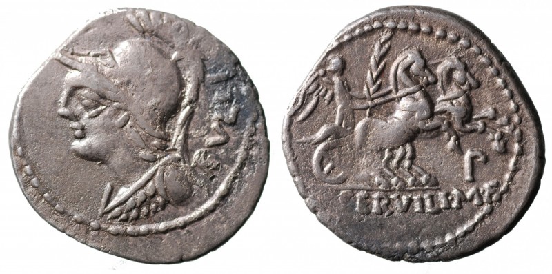 SERVILIA - P. SERVILIUS M. F. RULLUS (100 a.C.). Roma. Denario AG gr. 3,56 mm 21...