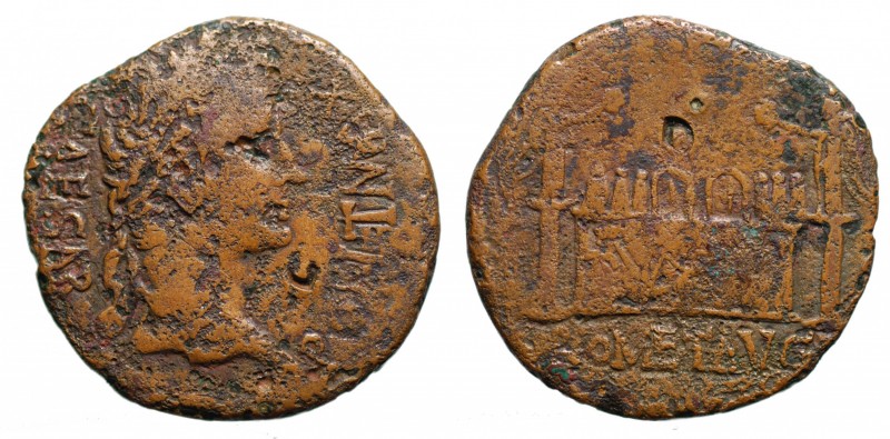 Augusto (27 a.C.-14 d.C.). Lugdunum (Lione). Asse AE gr. 10,3 mm 27,3. MB corros...