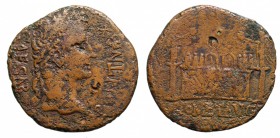 Augusto (27 a.C.-14 d.C.). Lugdunum (Lione). Asse AE gr. 10,3 mm 27,3. MB corrosioni