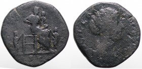 Lucilla, figlia di Marco Aurelio (161-169). Sesterzio FECUNDITAS. AE gr. 30,3 mm. qMB