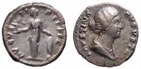 Faustina II, moglie di Marco Aurelio (147-175). Roma. Denario AG gr. 3,32 mm 17,5. RIC 495a; Alfa 138.449. BB