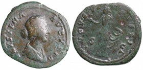 Faustina II, moglie di Marco Aurelio (161-175). Sesterzio AE gr. 24,11 mm 33. MB-BB