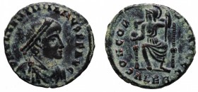 Valentiniano II (375-392). Alessandria. Centennionale o nummo. Bronzo AE gr.2,53 mm 17,5. R/CONCORDIA AVGG. Bb
