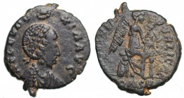 Aelia Eudoxia, moglie di Arcadio (402-403). Costantinopoli. Centennionale AE gr. 2,46 mm 15,8. RIC 101. qBB