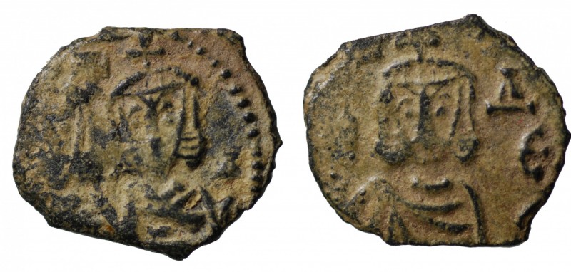 Costantino V e Leone IV (741-775). Siracusa. Follis AE gr. 2,69 mm 18. SEAR 1569...