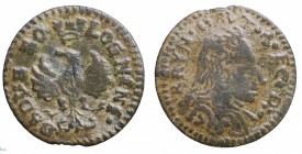 Modena. Rinaldo d'Este (1706-1737). Muraiola da 2 bolognini 1716. Mi gr. 1,07 mm 17,94. MIR 838/5. qBB