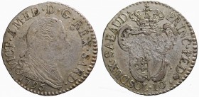 Savoia. Vittorio Amedeo III (1773-1796). Torino. 10 soldi 1795. Mi gr. 2,88 mm 21,9 qBB *corrosioni