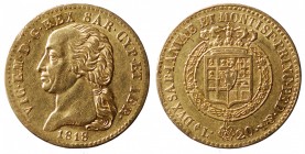 Savoia. Vittorio Emanuele I (1802-1821). 20 lire 1818 Torino. Gig. 13 R. AU gr. 6,42 BB
