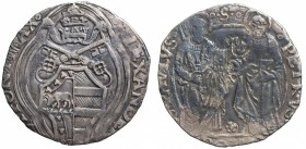 Stato Pontificio. Alessandro VI (Rodrigo Borgia) 1492-1503. Roma. Grosso Ag gr. 2,54 mm 24,8. MIR 522 qBB *tosato