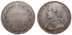 Stato Pontificio. Pio IX (1846-1870). Roma. Scudo 1853 anno VIII. Ag gr. 26,7 mm 37,7. MB-BB