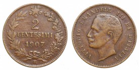 Vittorio Emanuele III. Roma. 2 centesimi 1907. Gig.296 R2