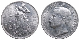 Vittorio Emanuele III. Roma. 2 lire 1911 Cinquantenario. Ag gr. 10. Gig. 100 mSPL