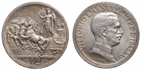 Vittorio Emanuele III. Roma. 2 lire 1915. Ag. Gig. 102 mSPL