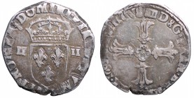 Francia. Enrico IV (1589-1610). 1/4 Ecu. AG gr. 9,53 mm 27,8. qBB