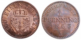 Germania, Prussia. 1 Pfenning 1863 A. FDC