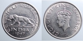 India Britannica. Giorgio VI. 1/2 Rupia 1947. qFDC