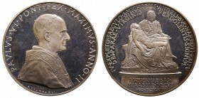 Papali. Paolo VI. Medaglia 1964 anno II. LA PIETA' DI MICHELANGELO Ag gr. 40,1 mm 44