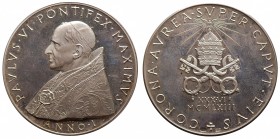 Papali. Paolo VI. Medaglia annuale 1963 anno I. STEMMA DEL PONTEFICE. Ag gr. 37,67 mm 44