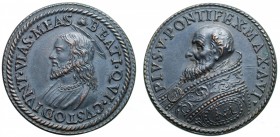 Papali. Pio V (1566-1572). Medaglia BEATI CVSTODIVNT VIAS MEAS; bronzo AE gr. 10,32 mm 25,8. Riconio del Mazio (XIX secolo). FDC