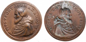 Papali. Pio V (1566-1572). Placchetta uniface bronzo AE gr. 3,09 mm 36,2. SPL