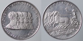 Repubblica Italiana. Medaglia 1961. 100° anniversario Unità d'Italia. Platino gr. 7,11, mm 21,77. Opus Giampaoli.
