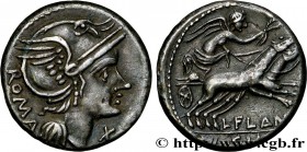 FLAMINIA 
Type : Denier 
Date : 109-108 AC. 
Mint name / Town : Rome 
Metal : silver 
Millesimal fineness : 950  ‰
Diameter : 18,5  mm
Orientation die...