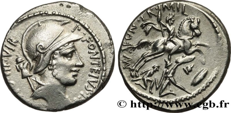 FONTEIA
Type : Denier 
Date : 55 AC. 
Mint name / Town : Rome 
Metal : silver 
M...