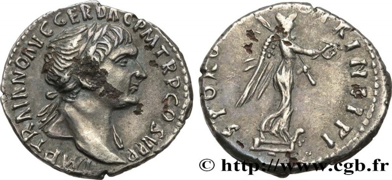 TRAJANUS
Type : Denier 
Date : c. 112 
Mint name / Town : Rome 
Metal : silver 
...