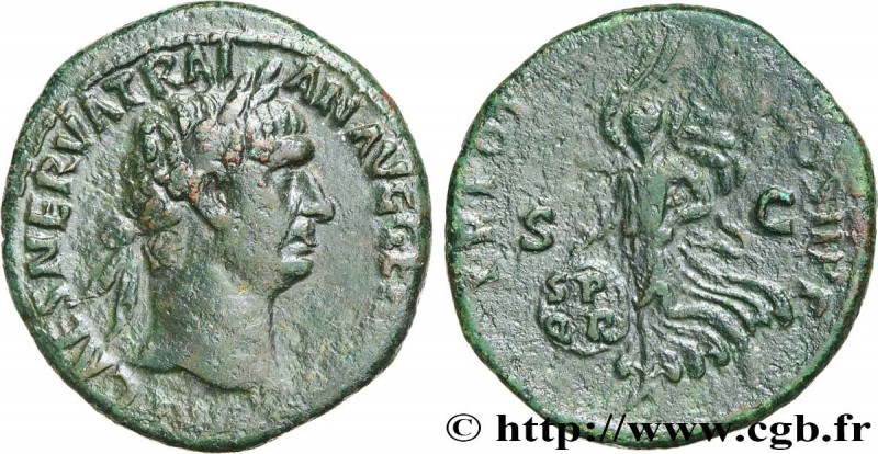 TRAJANUS
Type : As 
Date : 99 
Mint name / Town : Rome 
Metal : copper 
Diameter...