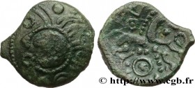 GALLIA - AULERCI EBUROVICES (Area of Évreux)
Type : Bronze au cheval 
Date : c.60-50 AC. 
Mint name / Town : Évreux (27) 
Metal : bronze 
Diameter : 1...