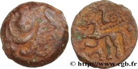 AMBIANI (Area of Amiens)
Type : Bronze au cheval 
Date : c. 60-40 AC. 
Mint name / Town : Amiens (80) 
Metal : bronze 
Diameter : 16  mm
Orientation d...