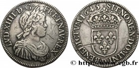LOUIS XIV "THE SUN KING"
Type : Demi-écu à la mèche courte 
Date : 1645 
Mint name / Town : Lyon 
Quantity minted : 98608 
Metal : silver 
Millesimal ...