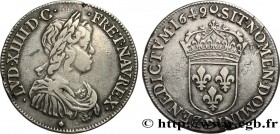 LOUIS XIV "THE SUN KING"
Type : Demi-écu à la mèche courte 
Date : 1649 
Mint name / Town : Lyon 
Quantity minted : 5268 
Metal : silver 
Millesimal f...