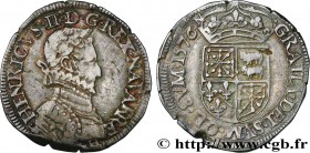 NAVARRE-BEARN - HENRY III
Type : Teston 
Date : 1576 
Mint name / Town : Morlaàs 
Metal : silver 
Diameter : 29  mm
Orientation dies : 10  h.
Weight :...