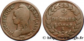 DIRECTOIRE
Type : 2 décimes Dupré 
Date : An 4 (1795-1796) 
Mint name / Town : Paris 
Quantity minted : 9177562 
Metal : copper 
Diameter : 32,5  mm
O...
