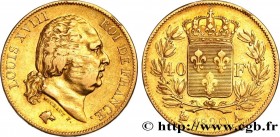 LOUIS XVIII
Type : 40 francs or Louis XVIII 
Date : 1820 
Mint name / Town : Paris 
Quantity minted : 5474 
Metal : gold 
Millesimal fineness : 900  ‰...