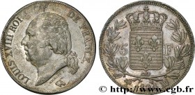 LOUIS XVIII
Type : 5 francs Louis XVIII, tête nue 
Date : 1824 
Mint name / Town : Marseille 
Quantity minted : 1.420.354 
Metal : silver 
Millesimal ...