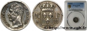 CHARLES X
Type : 1/4 franc Charles X 
Date : 1828 
Mint name / Town : La Rochelle 
Quantity minted : 15713 
Metal : silver 
Millesimal fineness : 900 ...