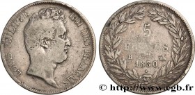 LOUIS-PHILIPPE I
Type : 5 francs type Tiolier sans le I, tranche en creux 
Date : 1830  
Mint name / Town : Rouen 
Quantity minted : 1025816 
Metal : ...