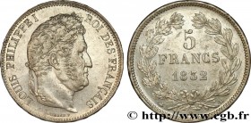 LOUIS-PHILIPPE I
Type : 5 francs IIe type Domard 
Date : 1832 
Mint name / Town : Lyon 
Quantity minted : 3004993 
Metal : silver 
Millesimal fineness...