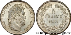 LOUIS-PHILIPPE I
Type : 5 francs IIe type Domard 
Date : 1837 
Mint name / Town : Paris 
Quantity minted : 6882552 
Metal : silver 
Millesimal finenes...