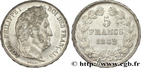 LOUIS-PHILIPPE I
Type : 5 francs IIe type Domard 
Date : 1842 
Mint name / Town : Strasbourg 
Quantity minted : 2458565 
Metal : silver 
Millesimal fi...